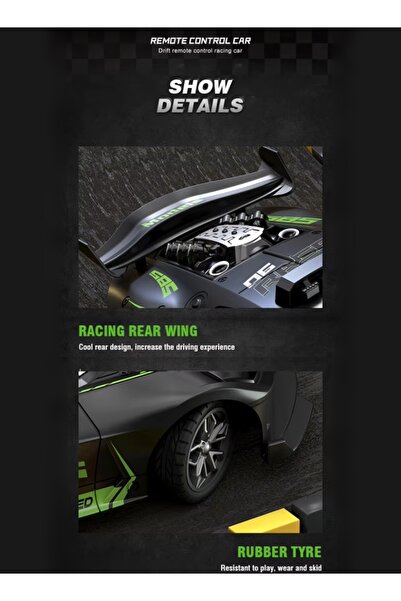 Generic Remote Control Car,Four Wheel Racing,1：20 High Speed RC Cars Toys,Lectric Toy Car Racing Car(Green)