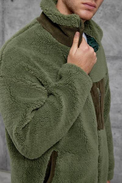 NOMARC Green Lns Pocket Detail Plush Jacket