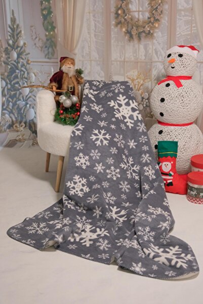 Apricitas HOME Kar Taneleri Gri Battaniye (150x200 cm)