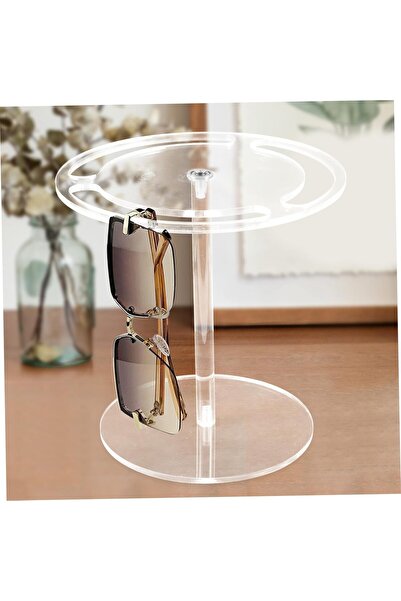 Slasa Transparent Acrylic Rotating Sunglasses Stand Eyewear Organizer 20x20 cm