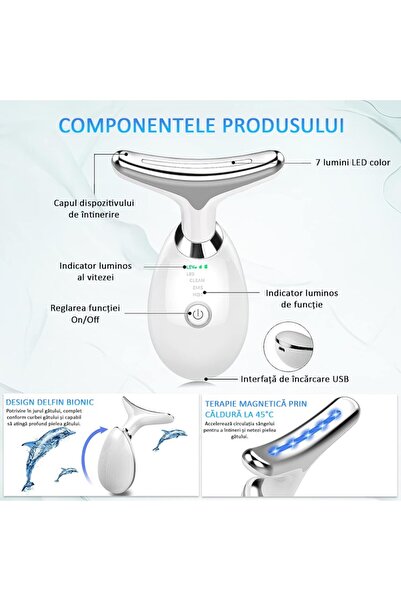 NortiaPRO 7-in-1 Professional Facial Device – 7 LED Therapies, Anti-Aging, Face & Neck, White