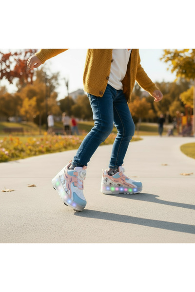 LE STYLE DE MARIE Eğlenceli LED Işıklı Spor Paten Ayakkabı - Tekerlekli ve ış...