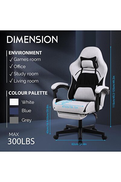 Gogoya gaming and office chair - adjustable backrest, massage, footrest, lumbar support, breathable