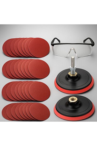 irişka Cırt Zımpara Seti Matkap Aparatı Gözlük 115 mm(40 Parça)