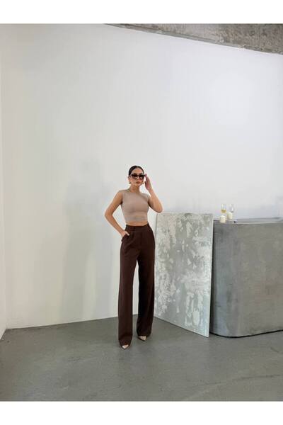 MIZUKI High Waist Half Elastic Palazzo Pants