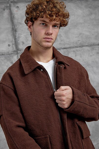 NOMARC Кафяво яке с голям размер