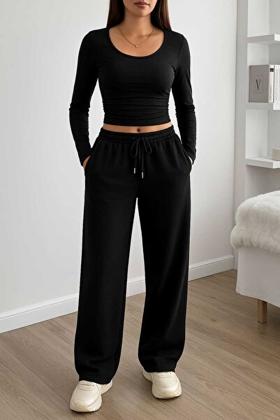 BERYY MODA Μαύρο παντελόνι φόρμας Fırsat Product, μεγάλου μεγέθους, υψηλής πο...