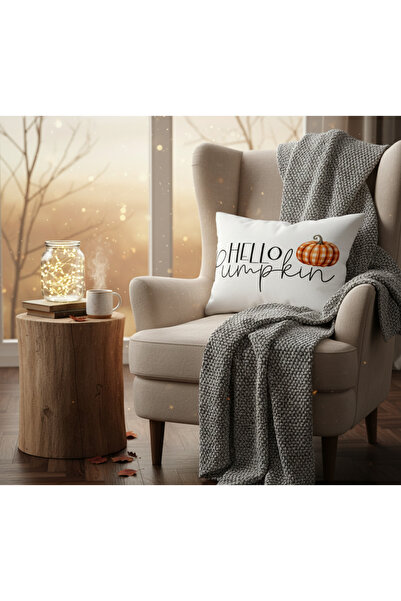 Evmila Pumpkin Pattern Autumn Velvet Rectangle Throw Pillow Case 35X55 cm Double Sided Printed Zippers