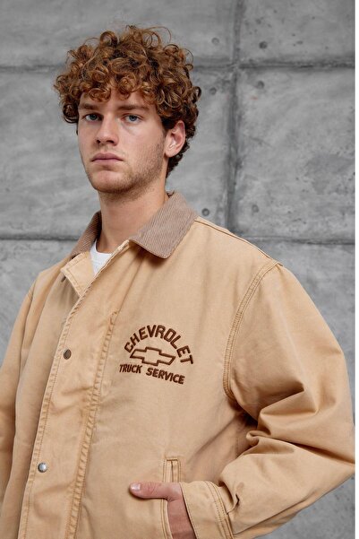 NOMARC Camel MMX TRACK SERVİCE ДЖИНСОВА КУРТКА З НАПИСОМ