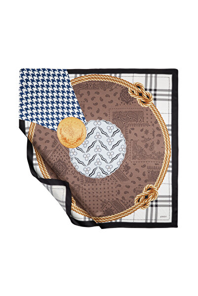 ipekevi Eșarfă Rope Black Tivil din mătase Model 03