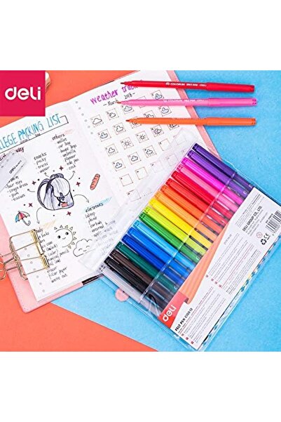Deli Washable Markers, Fine Line Markers, Basic Colored Pens Set for Kids Artist Adults, Arts and Crafts