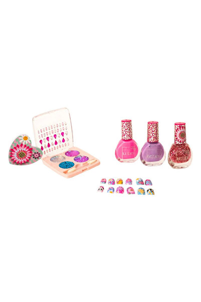 Feyza Oyuncak Lukky Çocuk Makyaj Kozmetik Seti - Far Paleti ve Soyulabilir Oje Takma Tırnak