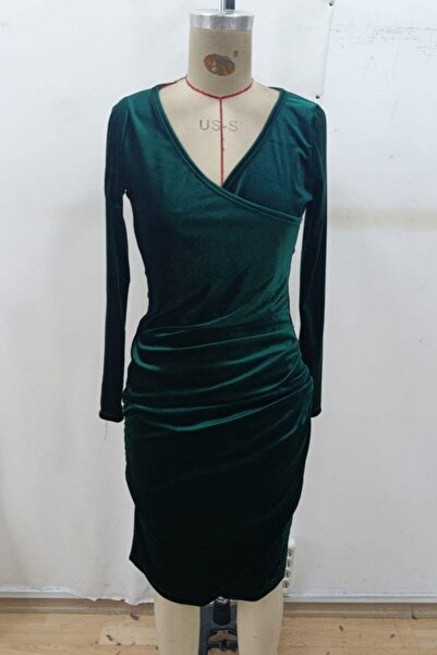 Mossta διπλό πέτο Φόρεμα με κορδόνι με λαιμόκοψη - Πράσινο