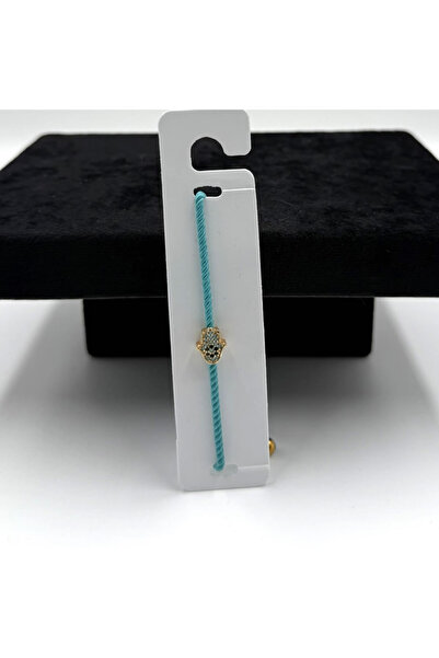 Store Açık Mavi İpli Mavi Taşlı Fatma Eli Bileklik