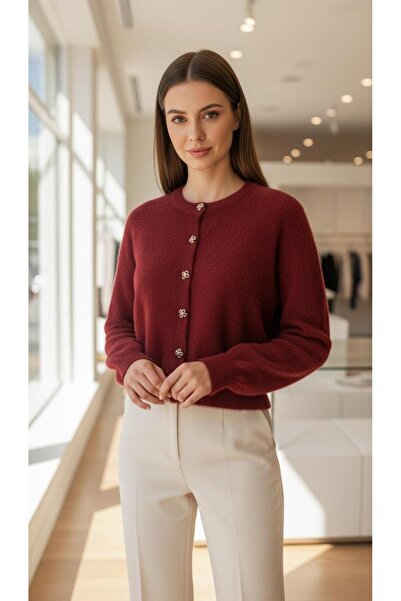 AYMİSS سترة/جاكيت بياقة دائرية وأزرار من ماركة MODA