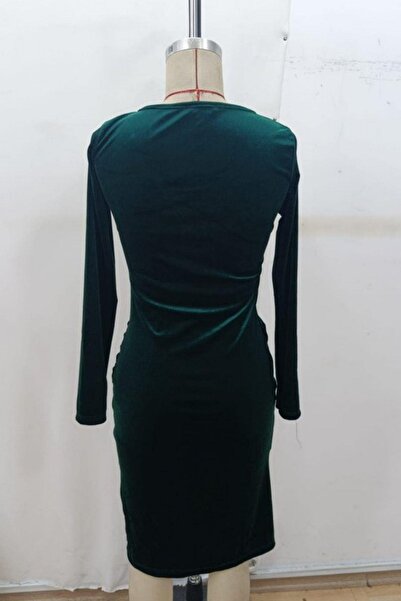 Mossta διπλό πέτο Φόρεμα με κορδόνι με λαιμόκοψη - Πράσινο