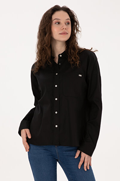U.S. Polo Assn. Kadın Siyah Uzun Kollu Gömlek 50316377-VR046