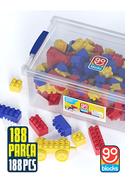 Go Toys Go Blocks 188 Pieces Building Set with Storage Box Building Block Set