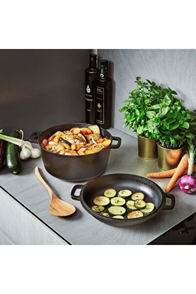 uno casa Cast iron pot with 2in1 lid, Uno Casa, Dutch oven, 4.6L pot, 1.5L pan, pre-seasoned