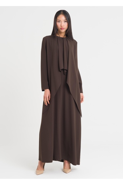 Armağan Sıfır Yaka Parça Detaylı Elbise