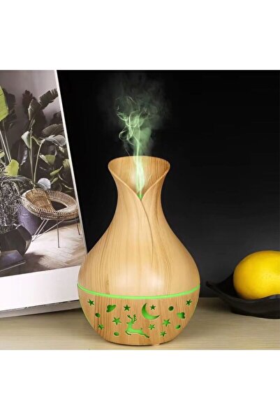 OEM Aromatherapy Humidifier and Diffuser, LED Vase-Shaped, Light Oak