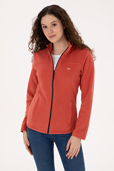 U.S. Polo Assn. Women's Tile Zippered Mock Neck Fleece Sweatshirt 50316729-Vr026