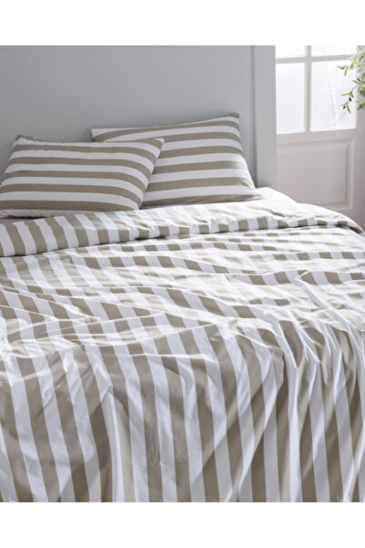 Madame Coco Atlas Home Avignon Double 100% Cotton Ranforce Printed Bedding Set - Khaki