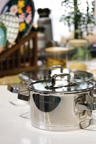 COCİNERO 1097 Gloss 8-Piece Steel Cookware Set
