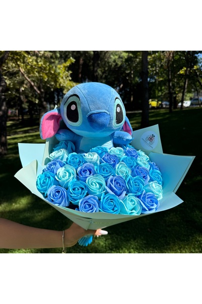 Atelierul cu daruri Buchet de flori cu Stitch Albastru