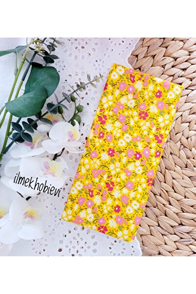 ilmekhobievi Poplin Fabric Spring Flowers Yellow 100% Cotton 50X170Cm (1Pc)