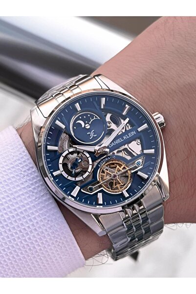 Daniel Klein Men's Wristwatch with Automatic Mechanism Moonlight and Sun Dial 2 Years Warranty Otm.14266.4