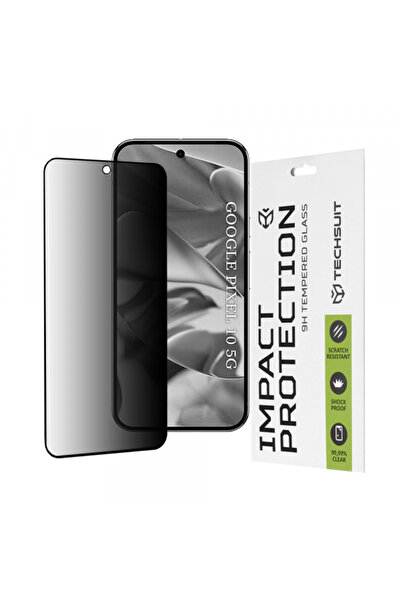 Google Folie de protectie Ecran Privacy Techsuit pentru Pixel 10, Sticla Securizata, Full Glue, 111D
