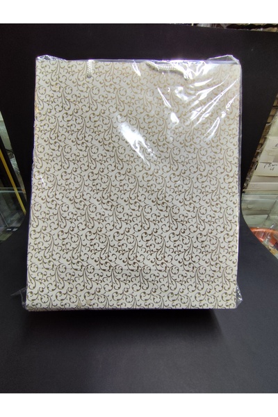 BURAKKUTU Karton Çanta Beyaz Sarı Desenli Büyük Çanta 25 Adet Boy:25cm En:21c...