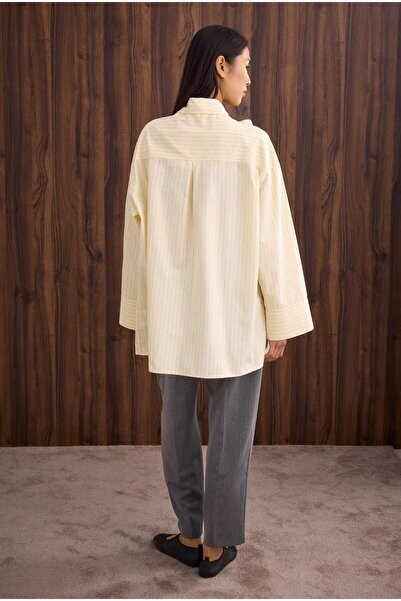HEQA Bow Detailed Shirt Soft Yellow Line