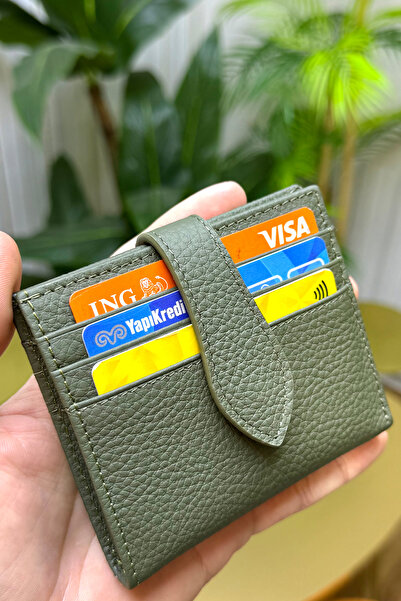 CüzCan Flora Khaki Green Genuine Leather Women's Wallet Polite, Stylish and Convenient