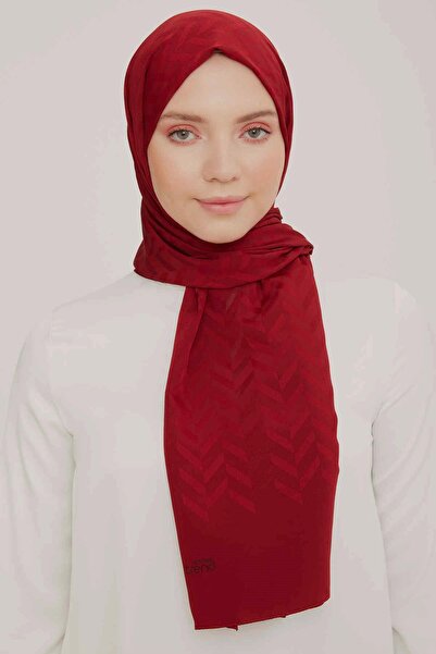 Armine Trend J.Capri Burgundy Color Patterned Shawl Ist 1 - 132