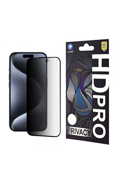 Apple Протектор за екран Privacy Lito HD Pro за iPhone 15 Pro, закалено стъкл...