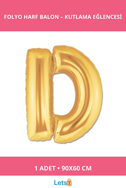 Letsii Gold Foil Letter Balloon 1 Meter Flying Balloon
