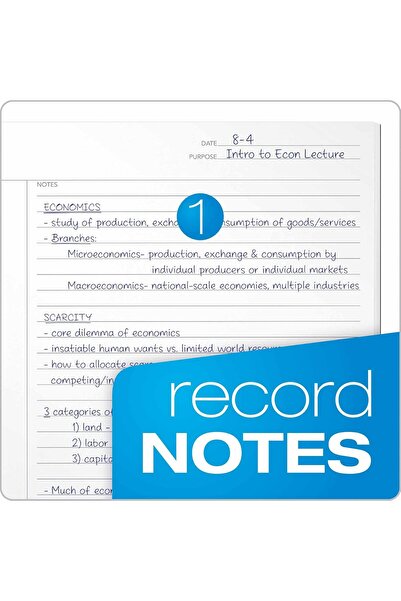 Oxford Focus Notes Writing Pad, 22×30 cm, White, Cornell Ruled, 70 Sheets (90221), 140 Pages