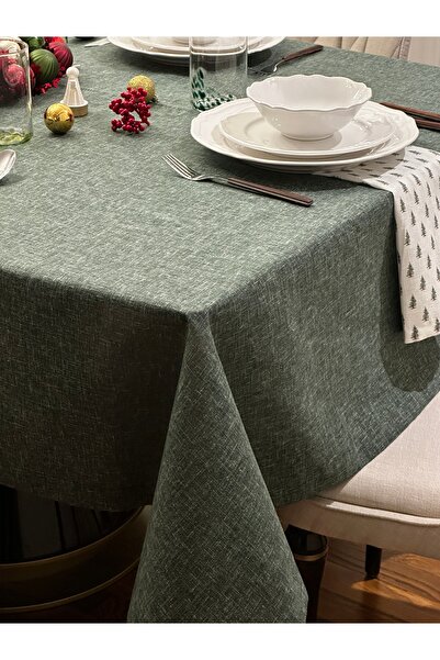 LUFA HOME Linen Effect Christmas Tablecloth
