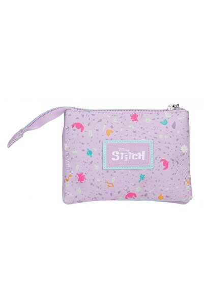 Disney Girls' wallet, Lovely Stitch, 3 compartments, lilac, 14x10x3.5 cm