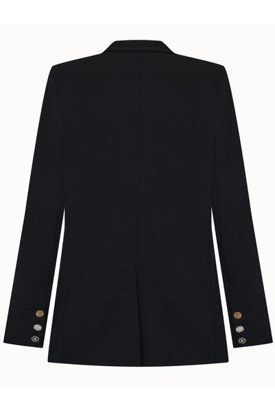 Mavlo Satin Monstura Detailed Double-Breasted Jacket