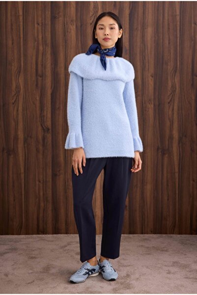 HEQA Collar Detailed Sweater Aqua