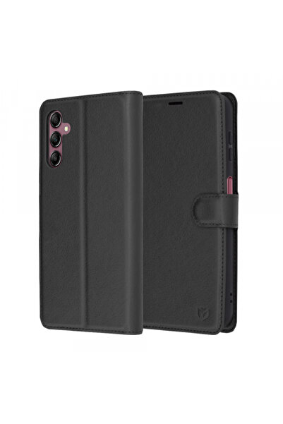 Samsung Θήκη για Galaxy A14 A145 / A14 5G A146, Techsuit, Δερμάτινο Θήκη, Μαύρη