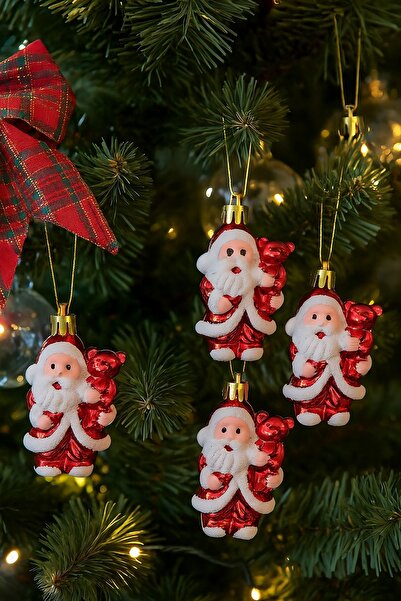 Parti Partiden Yılbaşı Çam Ağacı Süsü Noel Baba 4lü Yeni Yıl Konsepti