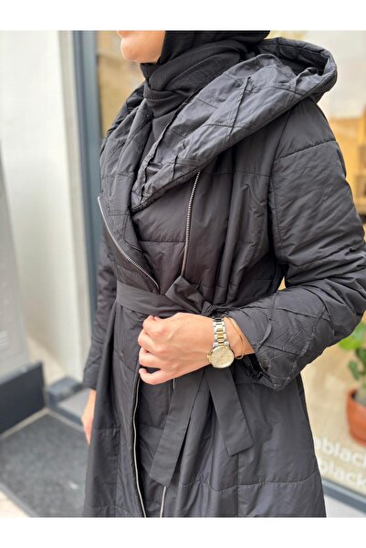 MissWhence 38513 Zippered Women's Overcoat Black