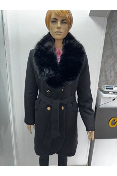 CATALEYA Black coat with removable fur