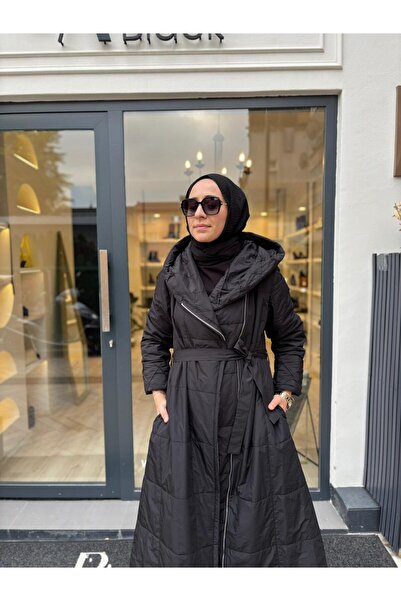 MissWhence 38513 Zippered Women's Overcoat Black