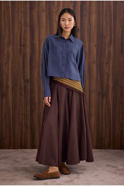 HEQA Double Pocket Short Shirt Denim Blue