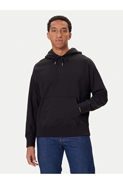 Calvin Klein Ανδρικό φούτερ Regular Fit Premium Terry με κουκούλα - Μαύρο